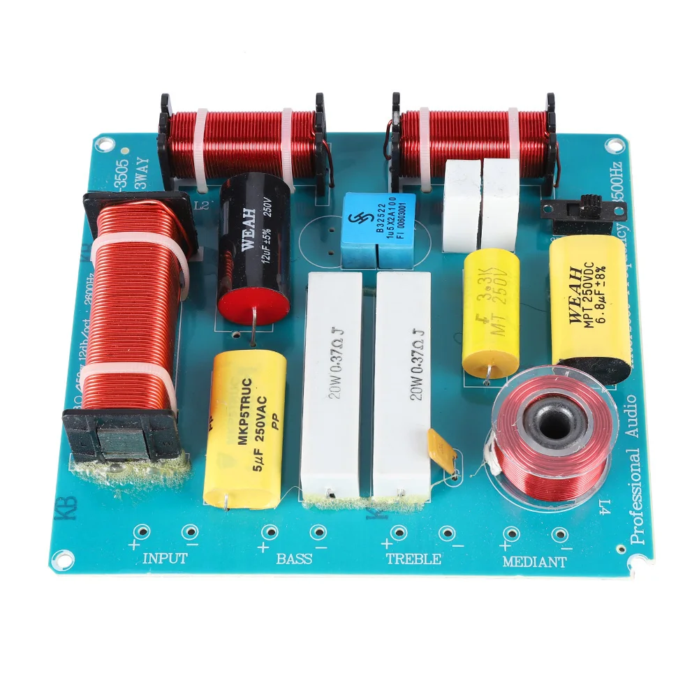 3 Way Speaker Crossover Filter Audio Frequency Divider 300W For DIY KTV Stage Speaker
3 Way Speaker Crossover Filter Audio Frequency Divider 300W For DIY KTV Stage Speaker