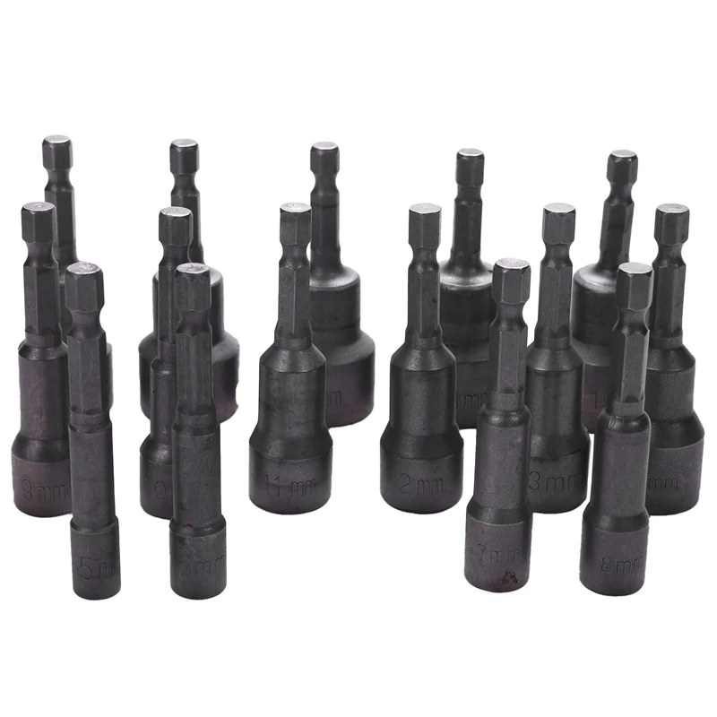 15 Pcs 5 Mm~19 Mm Professional Magnetic Nut Driver Set Metric Socket 1/4 Inch Hex Shank Impact Drill Bit Adapter For Power Tools
15 Pcs 5 Mm~19 Mm Professional Magnetic Nut Driver Set Metric Socket 1/4 Inch Hex Shank Impact Drill Bit Adapter For Power Tools