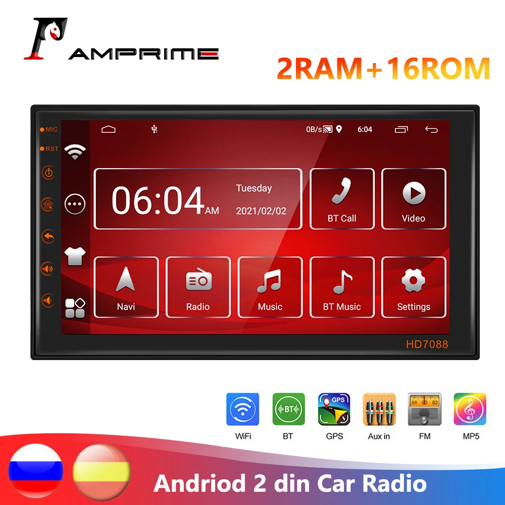 AMPrime Android 2din Car Radio Stereo Receiver GPS WIFI 7 Inch radio Buil-in Bluetooth For Toyota Nissan Volkswagen Support DVR
AMPrime Android 2din Car Radio Stereo Receiver GPS WIFI 7 Inch radio Buil-in Bluetooth For Toyota Nissan Volkswagen Support DVR