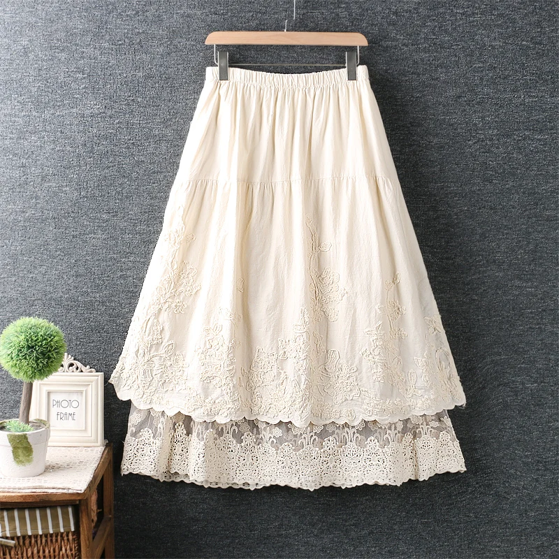 Spring and Summer New Style Women's Art Small Fresh Elastic Waist Three-dimensional Embroidered Cotton and Linen Skirt
Spring and Summer New Style Women's Art Small Fresh Elastic Waist Three-dimensional Embroidered Cotton and Linen Skirt