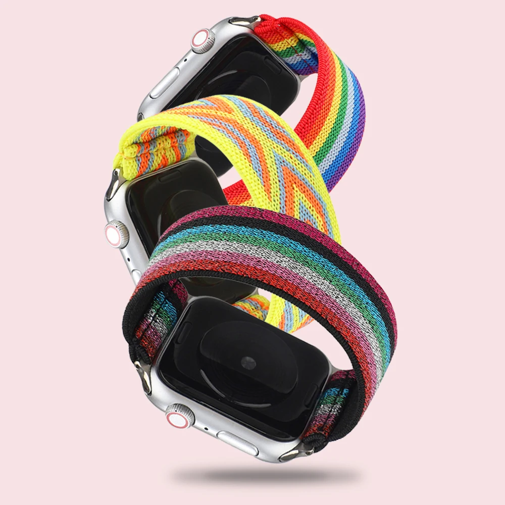 New WatchBand for Apple watch band 41mm 45mm 40mm 38mm 44mm 42mm Elastic belt solo loop bracelet iWatch series 3 5 SE 6 7 Strap 
New WatchBand for Apple watch band 41mm 45mm 40mm 38mm 44mm 42mm Elastic belt solo loop bracelet iWatch series 3 5 SE 6 7 Strap