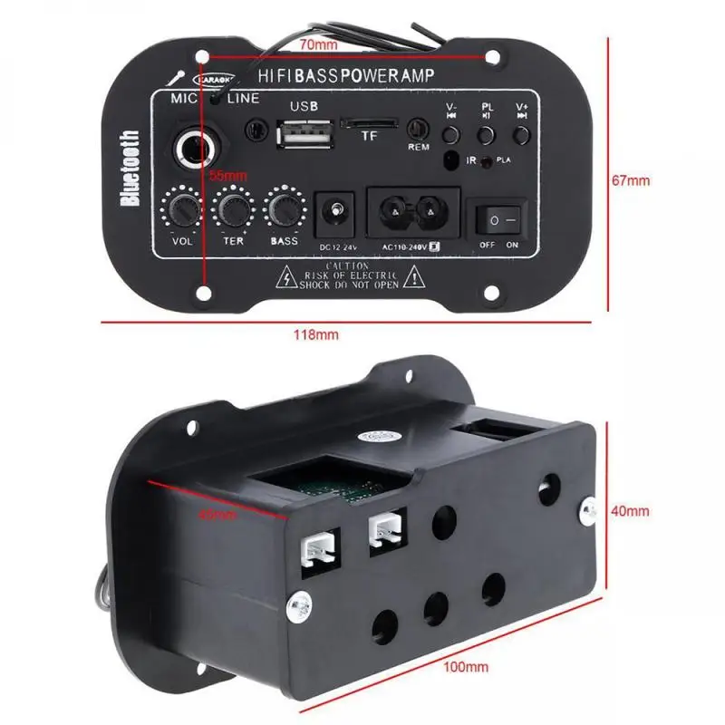 HIFI 5Inch Digital Amplifier In-dash Bluetooth Bass Power Car Amplifier AMP MIC SD USB DVD IN 12V 24V 220V Remote Control
HIFI 5Inch Digital Amplifier In-dash Bluetooth Bass Power Car Amplifier AMP MIC SD USB DVD IN 12V 24V 220V Remote Control