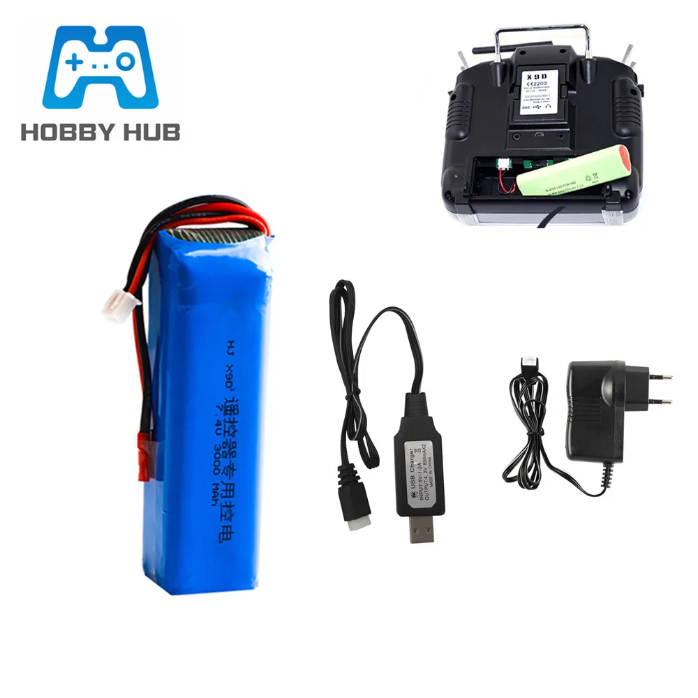 7 4 V 3000mAh Lipo аккумулятор для Frsky Taranis X9D Plus передатчик пульт дистанционного