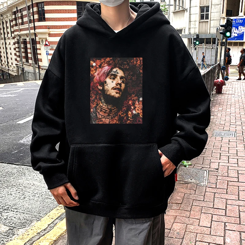 Мужская толстовка в стиле хип хоп Lil Peep Повседневная Толстовка с принтом певицы