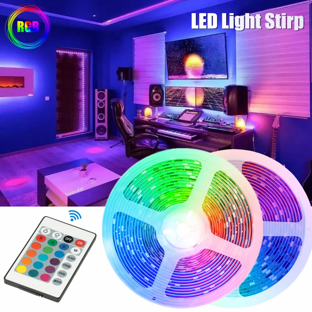RGB LED Strip Light Flexible Decoration Diode Lamp String Remote Controller For Bedroom Background TV Ribbon USB Decor Lighting
RGB LED Strip Light Flexible Decoration Diode Lamp String Remote Controller For Bedroom Background TV Ribbon USB Decor Lighting