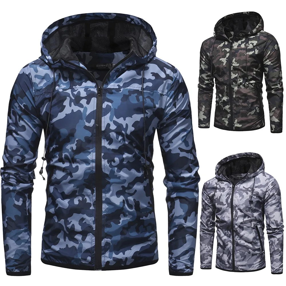 Men's European and American Jacket Blue Camouflage Casual Hooded Jacket Long Sleeve Jacket High Quality Polyester Outdoor
Men's European and American Jacket Blue Camouflage Casual Hooded Jacket Long Sleeve Jacket High Quality Polyester Outdoor