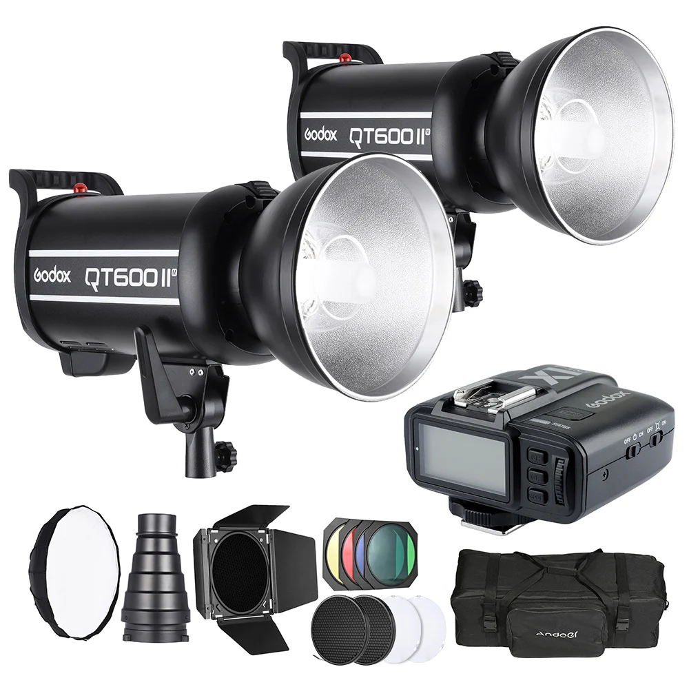Godox Studio Light Photography Kit Set with 2 * Godox 600W Strobe Flash Wireless Trigger Transmitter Carrying Bag etc for Canon
Godox Studio Light Photography Kit Set with 2 * Godox 600W Strobe Flash Wireless Trigger Transmitter Carrying Bag etc for Canon