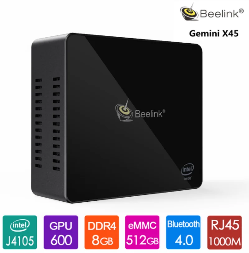 Beelink Gemini X45 мини ПК LAKE J4105 Win10 8 ГБ ОЗУ 128/256/512 mSATA SSD USB 3 0 1000 Мбит/с Wi Fi BT4.0 4K USB3.0 Linux|Мини