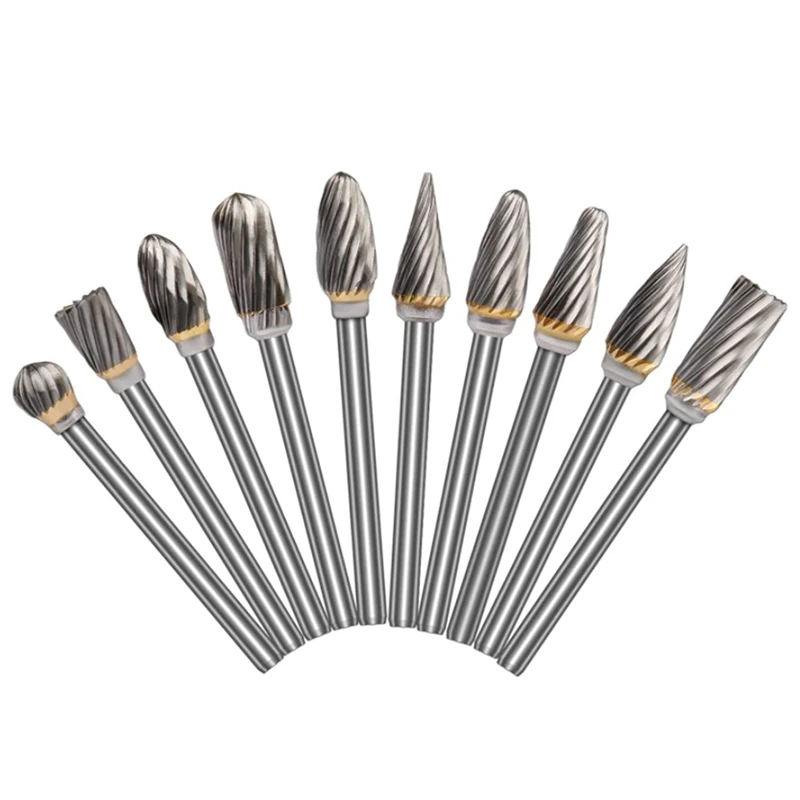 10Pcs Carbide Rotary File Milling Cutter Single Grain Tungsten Steel Grinding Head Woodworking Engraving Tool 3X6MM Set
10Pcs Carbide Rotary File Milling Cutter Single Grain Tungsten Steel Grinding Head Woodworking Engraving Tool 3X6MM Set