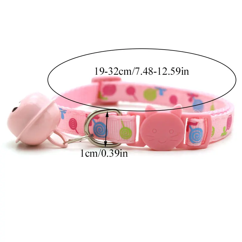 Cat Dog Collars With Bell Safety Buckle Adjustable Small Pet Lovely Lollipop Printing Collar Good Quality Pet Supplies
Cat Dog Collars With Bell Safety Buckle Adjustable Small Pet Lovely Lollipop Printing Collar Good Quality Pet Supplies