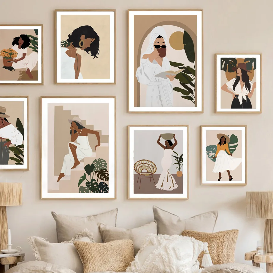 Nordic Poster Boho Black Girl Reading Bathing Daisy Leaves Wall Art Print Canvas Painting Abstract Pictures For Bedroom Decor
Nordic Poster Boho Black Girl Reading Bathing Daisy Leaves Wall Art Print Canvas Painting Abstract Pictures For Bedroom Decor
