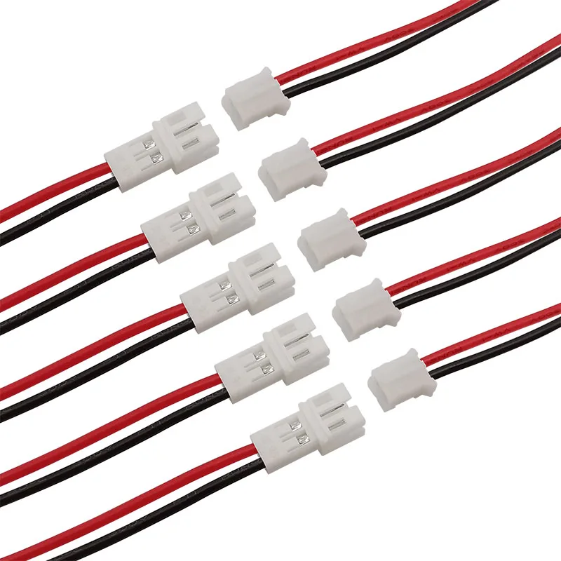 

5/10/20Pair JST PH 2.0 2Pin Connectors PH 2.0mm Pitch 2P Male Plug Female Jack Socket Wire Cable Connector 26AWG Length 20CM