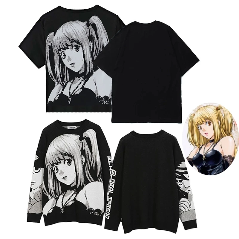 Аниме Death Note Misa Amane, искусственная кожа, сексуальные топы, свитер, Униформа, костюм для косплея, свободный свитер с коротким рукавом
Аниме Death Note Misa Amane, искусственная кожа, сексуальные топы, свитер, Униформа, костюм для косплея, свободный свитер с коротким рукавом