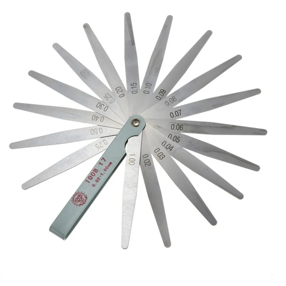 0.02 to 1mm 17 Blade Thickness Gap Me c Filler Feeler Gauge Useful Me c Measure Tool
0.02 to 1mm 17 Blade Thickness Gap Me c Filler Feeler Gauge Useful Me c Measure Tool
