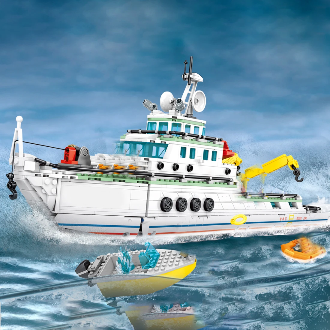 893Pcs Mechanical Rescue Coast Guard Vessel DIY Building Kit Small Particle Model For Children Educational Toys Birthday Gift
893Pcs Mechanical Rescue Coast Guard Vessel DIY Building Kit Small Particle Model For Children Educational Toys Birthday Gift