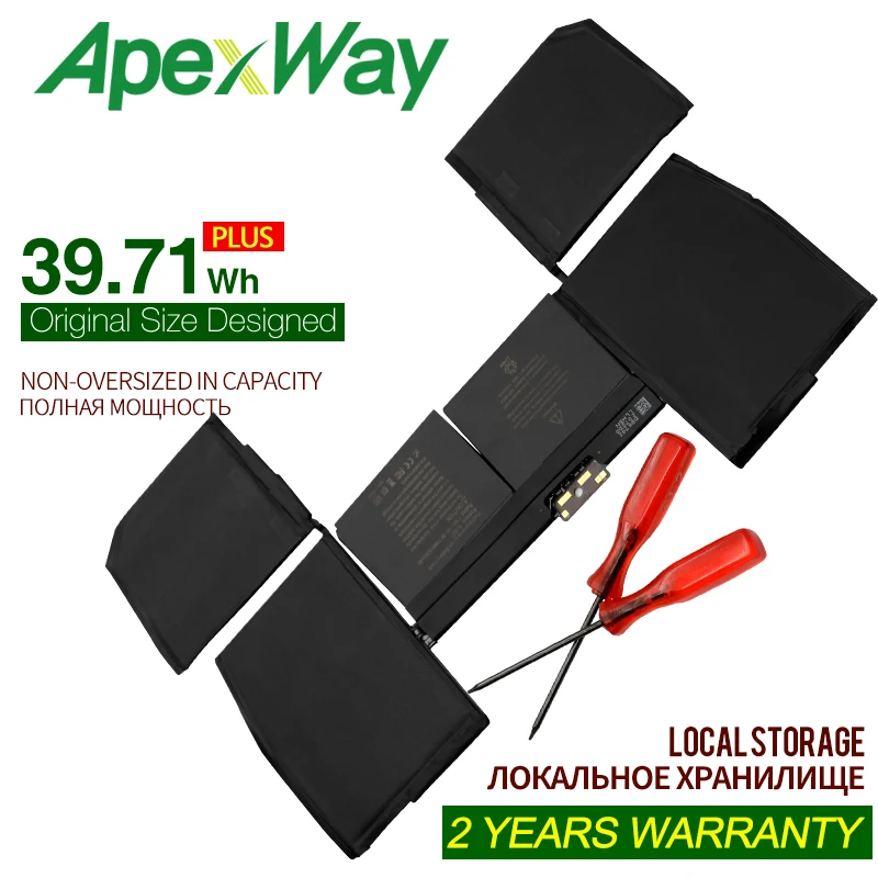 ApexWay A1527 7 55 V 39.71Wh ноутбук Батарея для APPLE ForMacBook 12 "retina A1534 год 2015 2016 2017 MF855 MJY32
