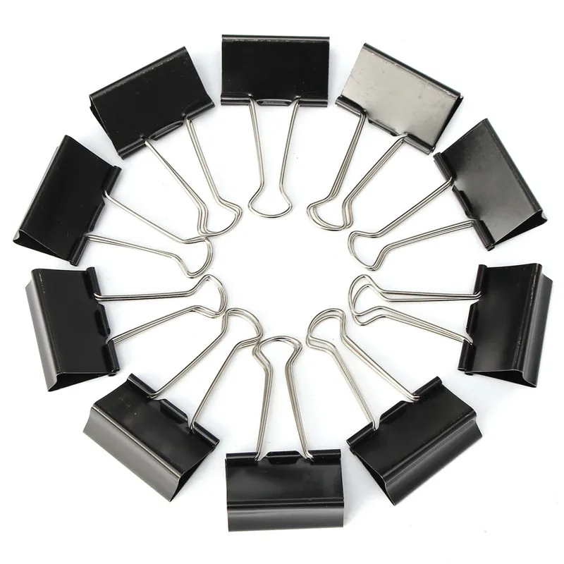 12x Large 25mm Black Steel Foldback Office Clips Paper Document Bulldog Metal Binding Securing Clips
12x Large 25mm Black Steel Foldback Office Clips Paper Document Bulldog Metal Binding Securing Clips