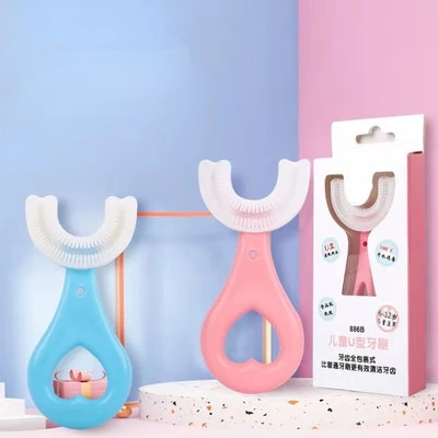 Kids Toothbrush U-Shape Infant Toothbrush with Handle Silicone Oral Care Cleaning Brush for Toddlers Ages 2-12
Kids Toothbrush U-Shape Infant Toothbrush with Handle Silicone Oral Care Cleaning Brush for Toddlers Ages 2-12