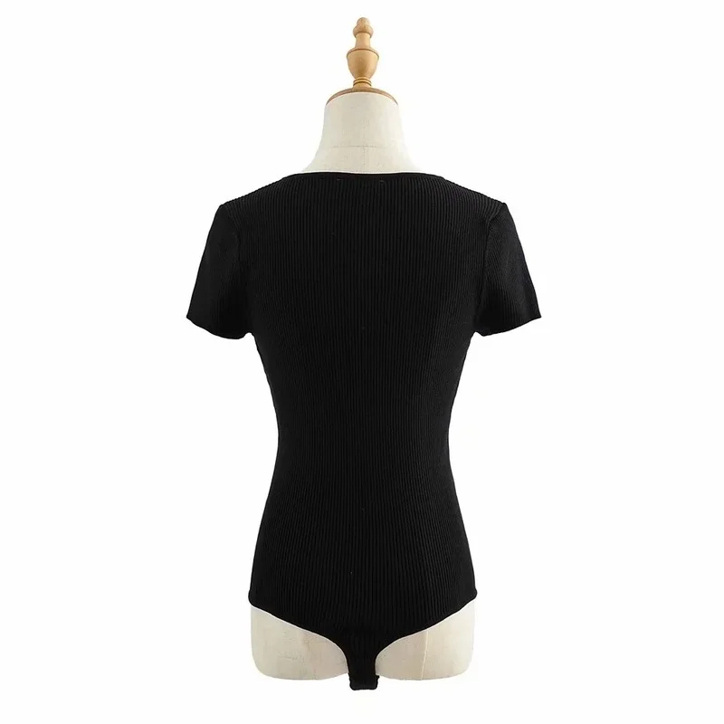 Sexy Deep V-neck Short Sleeve Bodysuits Clip Design Knitted Solid Sknniy Rompers Womens 2021 Summer Chic Simple Ropa Para Mujer
Sexy Deep V-neck Short Sleeve Bodysuits Clip Design Knitted Solid Sknniy Rompers Womens 2021 Summer Chic Simple Ropa Para Mujer