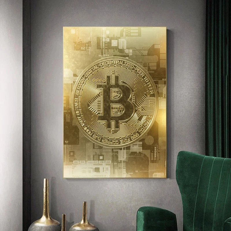 Abstract Golden Bitcoin Canvas Painting Nordic Modern Wall Art Poster and Print Pictures Interior Home Decoration Mural No Frame
Abstract Golden Bitcoin Canvas Painting Nordic Modern Wall Art Poster and Print Pictures Interior Home Decoration Mural No Frame