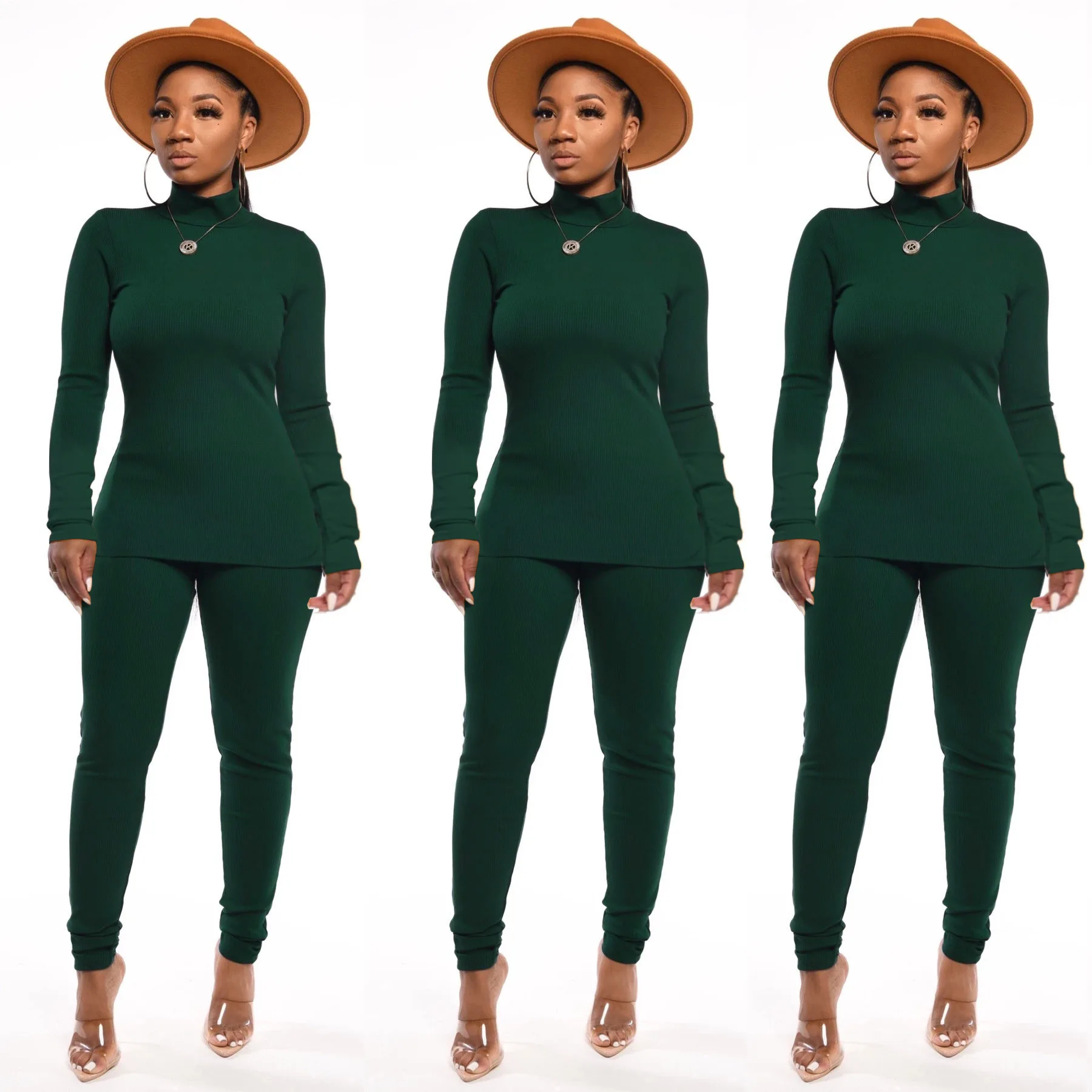 Solid Color Women Two Piece Set Turtleneck Long Sleeve Shirts Pant Casual Plus Size Clothing for Women Spring Fall Female Suits
Solid Color Women Two Piece Set Turtleneck Long Sleeve Shirts Pant Casual Plus Size Clothing for Women Spring Fall Female Suits