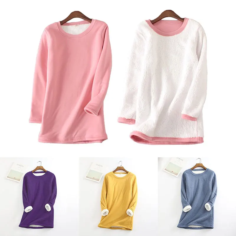 Winter Lady Thick T Shirt Long Sleeve Warm Women T-Shirt Fleece Lined Top Thermal Slim-fit Tops Size S-5XL
Winter Lady Thick T Shirt Long Sleeve Warm Women T-Shirt Fleece Lined Top Thermal Slim-fit Tops Size S-5XL