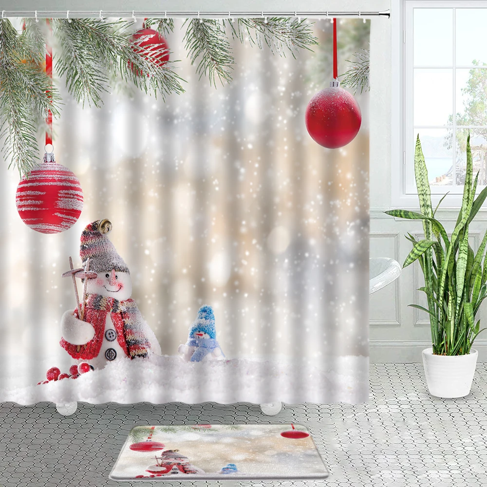 Симпатичный Снеговик красный веревочный шар Рождественский Декор занавески для душа набор ковриков для ванной Зеленая сосна новогодний дв...
Симпатичный Снеговик красный веревочный шар Рождественский Декор занавески для душа набор ковриков для ванной Зеленая сосна новогодний дв...
