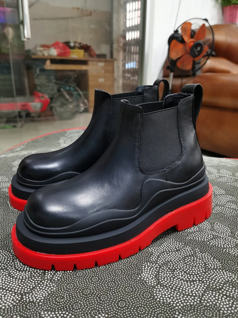Chunky Sole Flat Platform Shoes Women Botas De Mujer Genuine Leather Round Toe Height Increasing Slip-On Ankle Motorcycle Boots
Chunky Sole Flat Platform Shoes Women Botas De Mujer Genuine Leather Round Toe Height Increasing Slip-On Ankle Motorcycle Boots