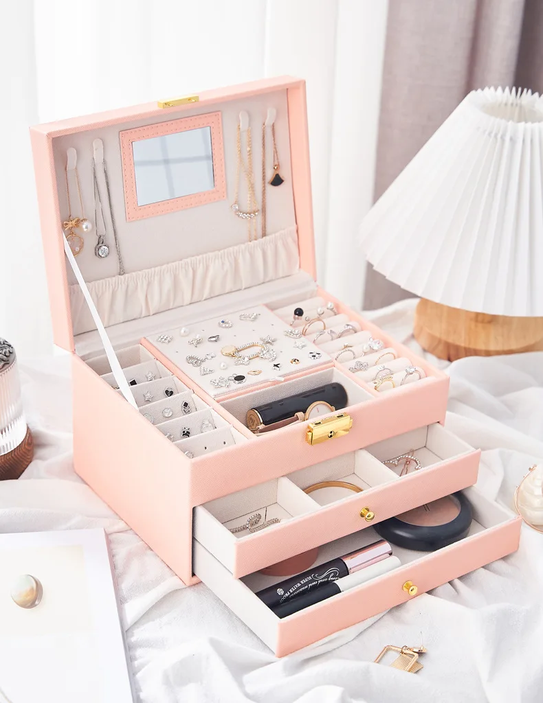 Three Layer Jewelry Storage Box Drawer Type Children's Jewelry Box Multifunctional Earring Storage Jewelry Box
Three Layer Jewelry Storage Box Drawer Type Children's Jewelry Box Multifunctional Earring Storage Jewelry Box