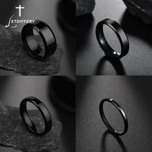 Letdiffery Simple Stainless Steel Couple Jewelry Smooth 1/2/4/6/8mm Women Men Finger Rings For Lovers Dropshipping Wholesale