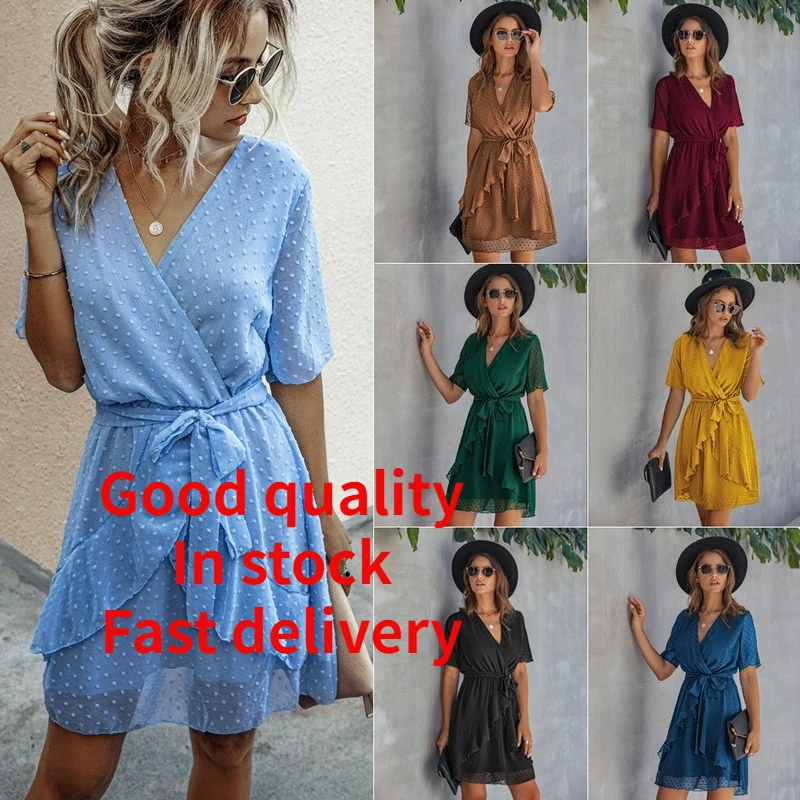 2021 summer fashion V-neck elastic waist ruffle lace-up women's dress women dresses summer 2020 sexy dress
2021 summer fashion V-neck elastic waist ruffle lace-up women's dress women dresses summer 2020 sexy dress