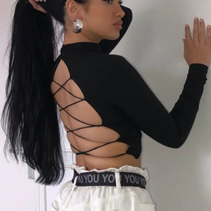 Kywommnz 2021 Summer Sexy Cross-tie Halter Long-sleeved T-shirt Women Navel Fashion Streetwear Sexy T Shirt E2351
Kywommnz 2021 Summer Sexy Cross-tie Halter Long-sleeved T-shirt Women Navel Fashion Streetwear Sexy T Shirt E2351