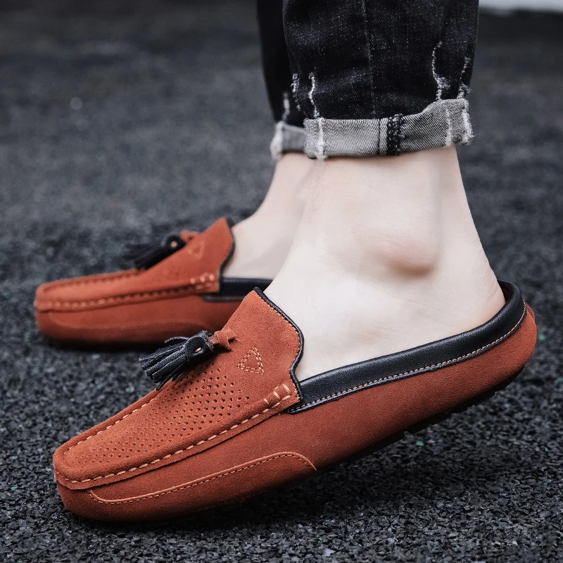 FIXSYS Handmade Men Tassel Loafer Slides High Quality Suede Half Shoes Hollow Breathable Slip-on Mules Man Lightweight Slippers
FIXSYS Handmade Men Tassel Loafer Slides High Quality Suede Half Shoes Hollow Breathable Slip-on Mules Man Lightweight Slippers