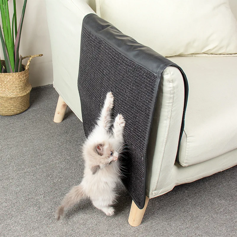 

Cat Scraper Sisal Leather Kitten Scratch Protection Cushion Cover for Sofa Furniture Anti Bite Prevent Scratching Board Cat Toy