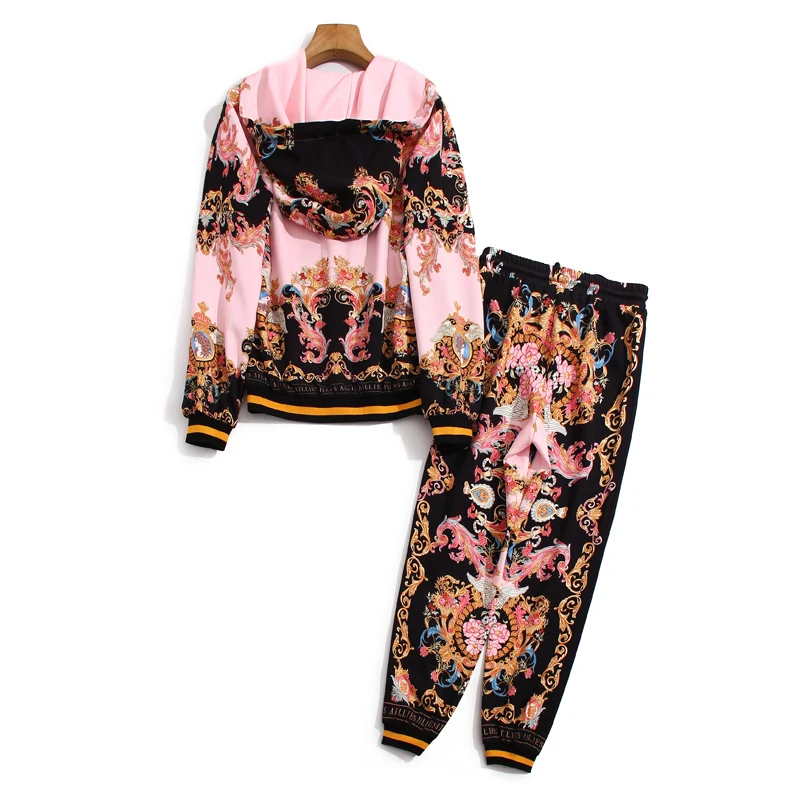 Fashion Autumn New Hooded Zipper Baseball Uniform Jacket Elastic Band Slim Fit Pants Vintage Chic Print Women'S Two Piece Set
Fashion Autumn New Hooded Zipper Baseball Uniform Jacket Elastic Band Slim Fit Pants Vintage Chic Print Women'S Two Piece Set