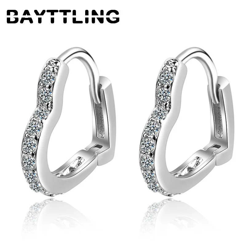 BAYTTLING Silver Color Rose Gold/Silver Mini Heart Zircon Hoop Earrings For Women Fashion Wedding Party Jewelry Gifts
BAYTTLING Silver Color Rose Gold/Silver Mini Heart Zircon Hoop Earrings For Women Fashion Wedding Party Jewelry Gifts