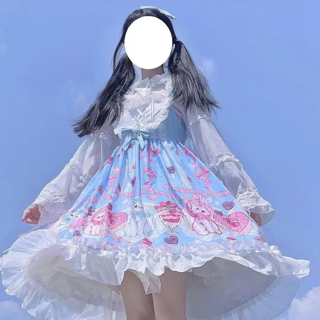 Summer Lolita Sweetheart Meow Meow Kawaii Lolita JSK Cute Dress Sweet Cute Sling Dress Daily Tea Party loli cos
Summer Lolita Sweetheart Meow Meow Kawaii Lolita JSK Cute Dress Sweet Cute Sling Dress Daily Tea Party loli cos