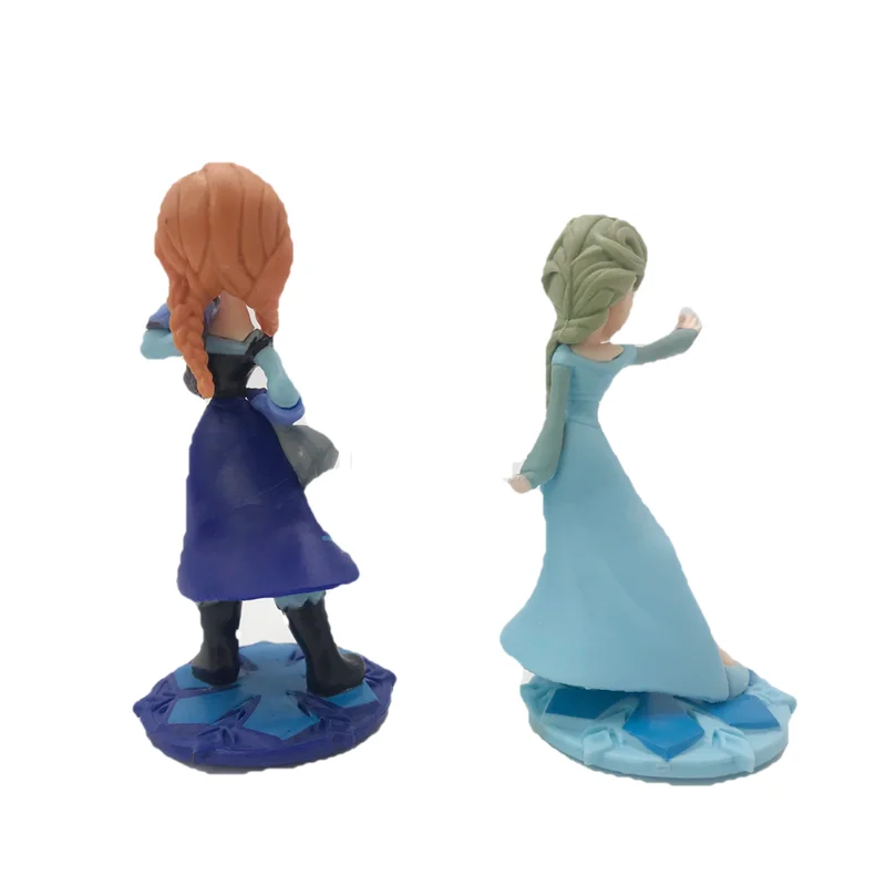 

2 Styles 9cm Disney Cartoon Anime Frozen Princess Anna Elsa Action Figures Toy Doll Cake Decorations Model Toy Girls Gift