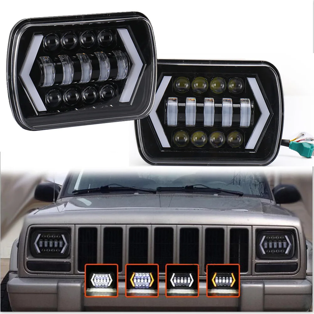 55W 7x6'' 5X7" High Quality LED Projector Headlight Bulb Hi-Lo Beam Halo for Jeep Cherokee XJ Car Light Car Accessories
55W 7x6'' 5X7" High Quality LED Projector Headlight Bulb Hi-Lo Beam Halo for Jeep Cherokee XJ Car Light Car Accessories