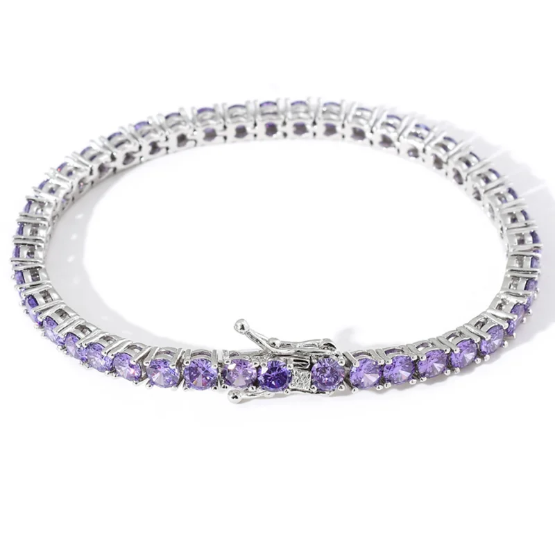 Fashion 925 Silver Purple Zircon Women Bracelet Bling Chain Men Link Luxury Couple Jewelry
Fashion 925 Silver Purple Zircon Women Bracelet Bling Chain Men Link Luxury Couple Jewelry