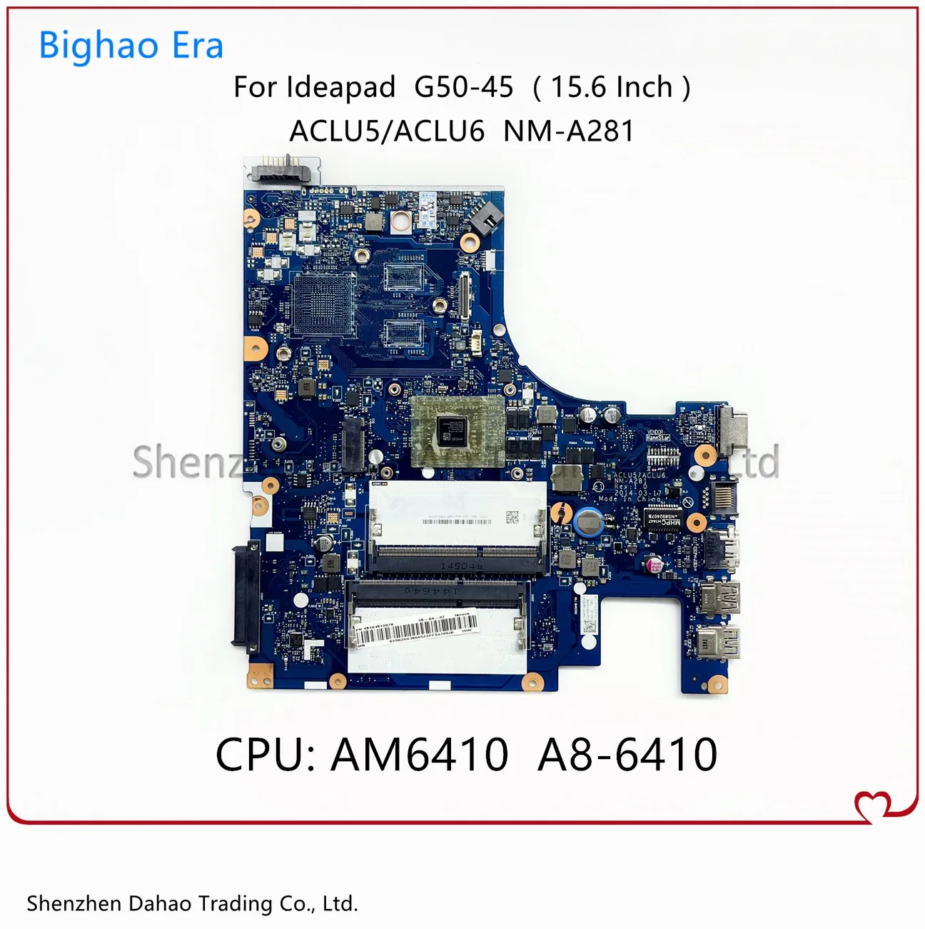 ACLU5 ACLU6 NM-A281 для Lenovo Ideapad G50-45 материнская плата для ноутбука с A8-6410 CPU DDR3 100% полностью протестированная 5B20G38065 5B20G38059
ACLU5 ACLU6 NM-A281 для Lenovo Ideapad G50-45 материнская плата для ноутбука с A8-6410 CPU DDR3 100% полностью протестированная 5B20G38065 5B20G38059