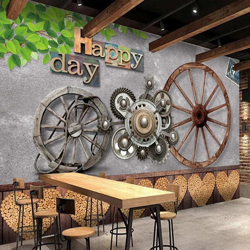 Drop Shipping Restaurant Cafe Bar Retro Wallpaper 3D Cement Wall Wood Wheel Gear Photo Mural Waterproof Easy Operate Sticker
Drop Shipping Restaurant Cafe Bar Retro Wallpaper 3D Cement Wall Wood Wheel Gear Photo Mural Waterproof Easy Operate Sticker