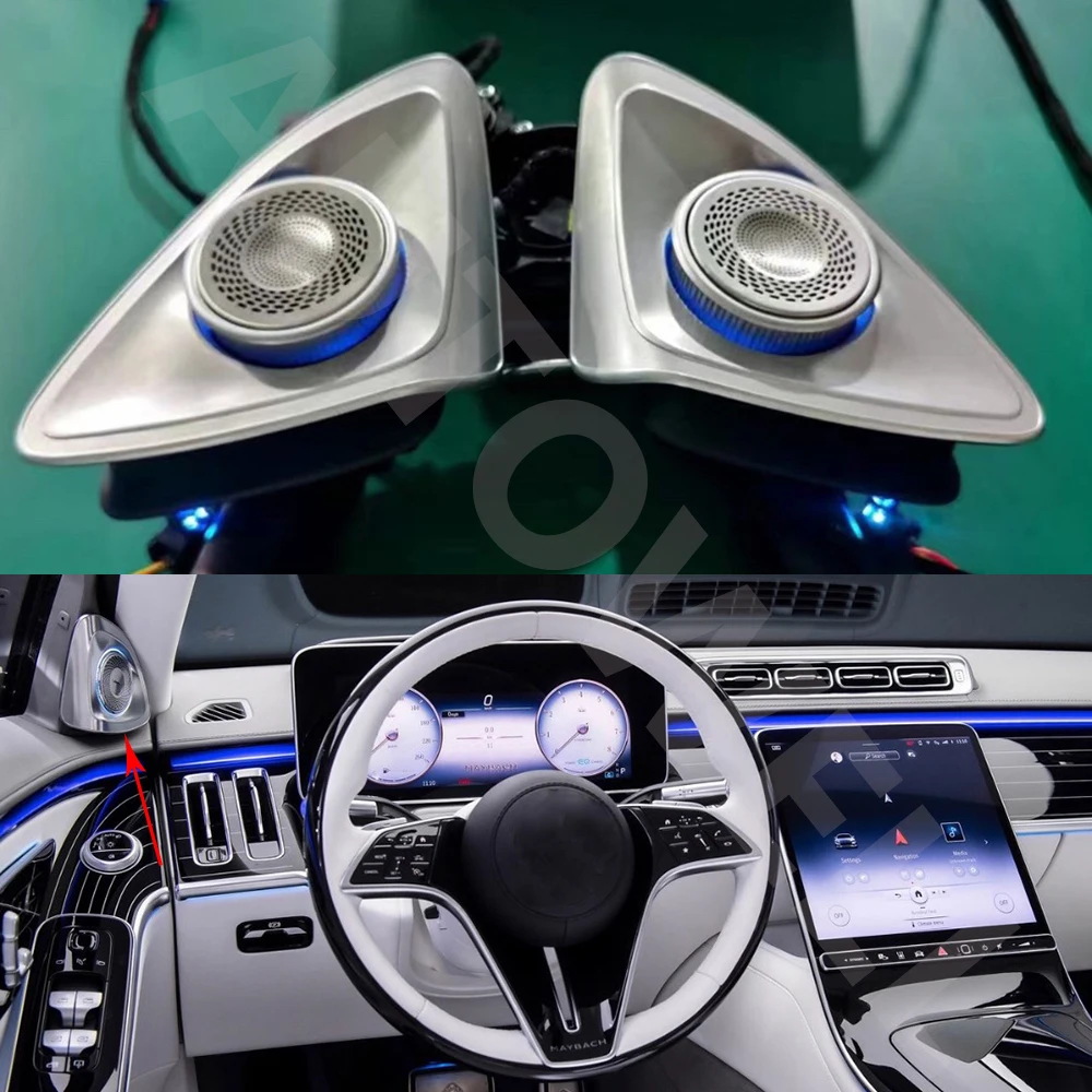 64 colors car 4D rotating tweeter LED light for W223 ambient lights for Mercedes benz car left right door side treble speakers
64 colors car 4D rotating tweeter LED light for W223 ambient lights for Mercedes benz car left right door side treble speakers