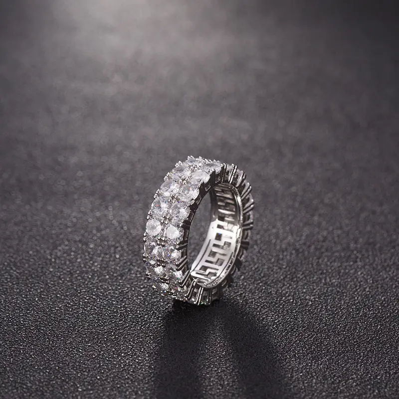 European Hip Hop Full Diamond Double Row Ring Hiphop Zircon Men and Women Street Rap Fashion Brand Diamond Index Finger Ring
European Hip Hop Full Diamond Double Row Ring Hiphop Zircon Men and Women Street Rap Fashion Brand Diamond Index Finger Ring