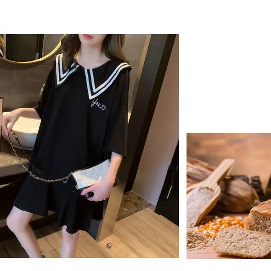 Japanese Mori doll collar short sleeve T-shirt skirt women's loose and thin mm medium skirt Xia Da 200 Jin fishtail dress
Japanese Mori doll collar short sleeve T-shirt skirt women's loose and thin mm medium skirt Xia Da 200 Jin fishtail dress
