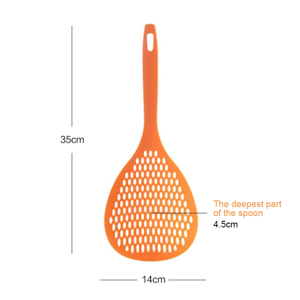 Kitchen Large Noodle Colander Nylon Soup Spoon Household Long Handle Non-slip Round Drainage Scoop Vegetable Strainer Tools
Kitchen Large Noodle Colander Nylon Soup Spoon Household Long Handle Non-slip Round Drainage Scoop Vegetable Strainer Tools