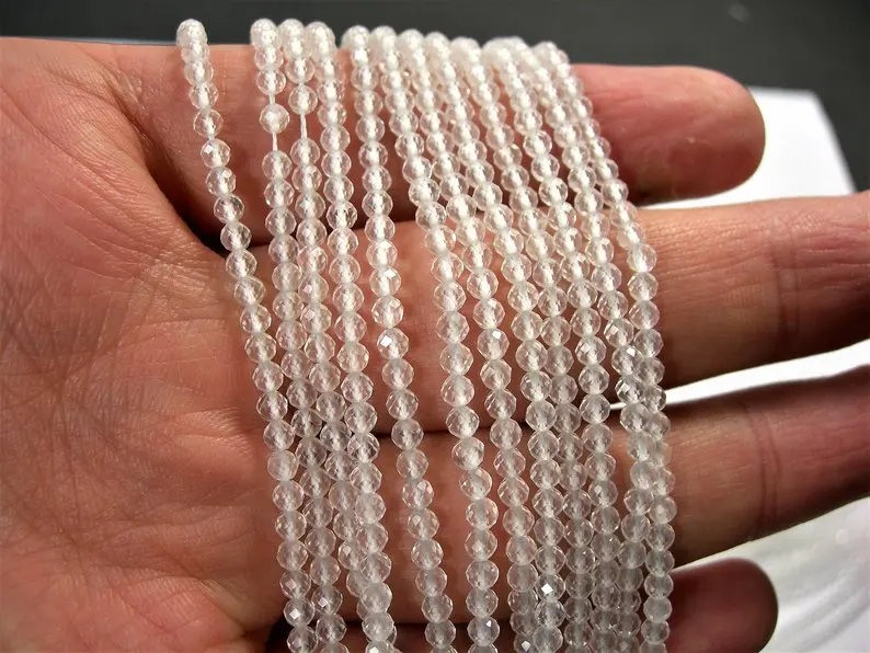 Natural Clear Quartz Crystal Beads Micro Faceted Beads 2mm 3mm 4mm Faceted Gem Spacer Beads,Small Tiny Beads,1string of 15.5"
Natural Clear Quartz Crystal Beads Micro Faceted Beads 2mm 3mm 4mm Faceted Gem Spacer Beads,Small Tiny Beads,1string of 15.5"