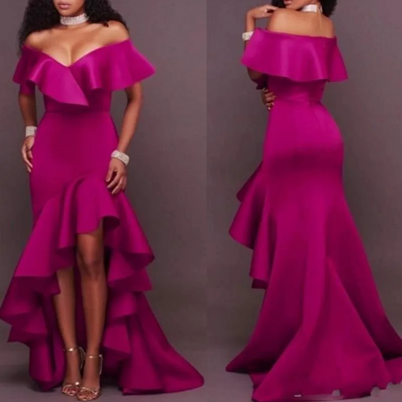 Abendkleider Satin Evening Dresses Hi Low Fuchsia Elegant Evening Gowns Long 2019 robe de soiree vestido longo Formal Dress
Abendkleider Satin Evening Dresses Hi Low Fuchsia Elegant Evening Gowns Long 2019 robe de soiree vestido longo Formal Dress