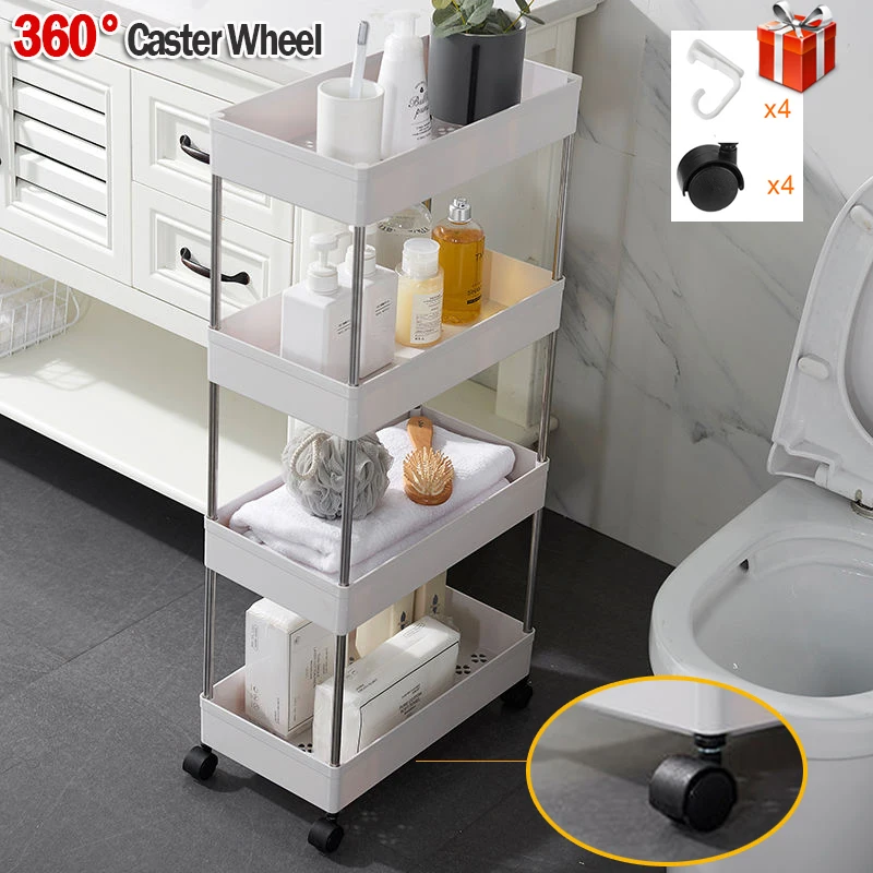 New 3/4 Layer Gap Storage Rack Kitchen Slim Slide Tower Movable Assemble Plastic Bathroom Shelf Wheels Space Saving Organizer
New 3/4 Layer Gap Storage Rack Kitchen Slim Slide Tower Movable Assemble Plastic Bathroom Shelf Wheels Space Saving Organizer