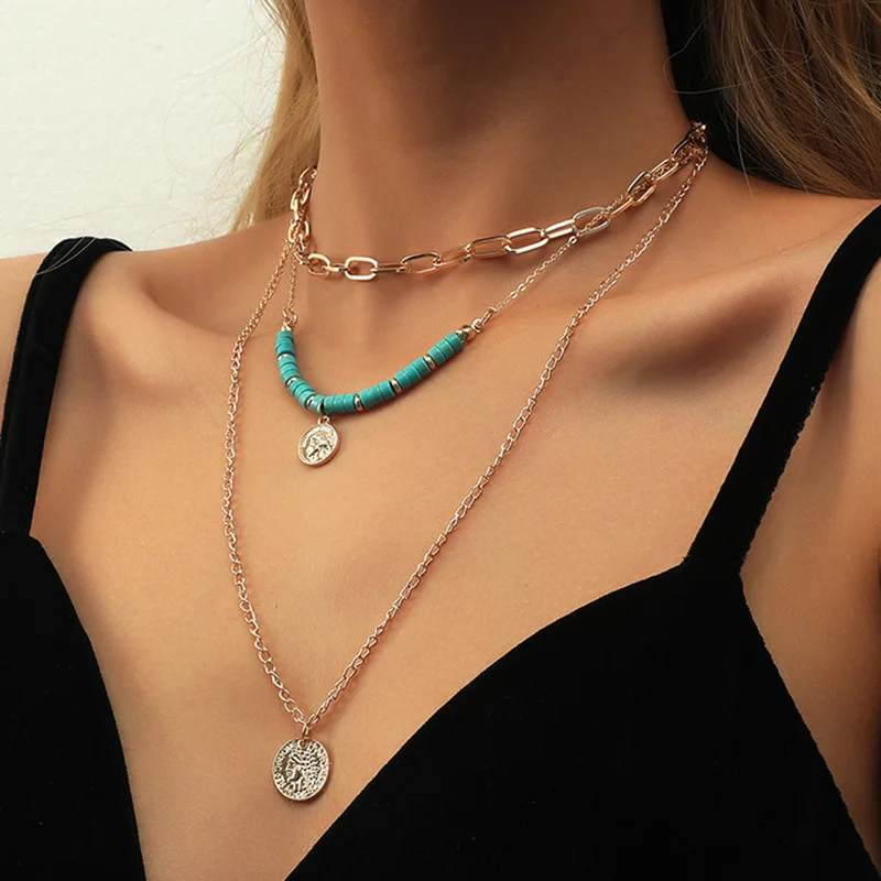 ORNAPEADIA 2021 Hot Sale Popular Exaggerated Layered Necklaces for Women Turquoise Bohemia Pendant Necklace Wholesale
ORNAPEADIA 2021 Hot Sale Popular Exaggerated Layered Necklaces for Women Turquoise Bohemia Pendant Necklace Wholesale
